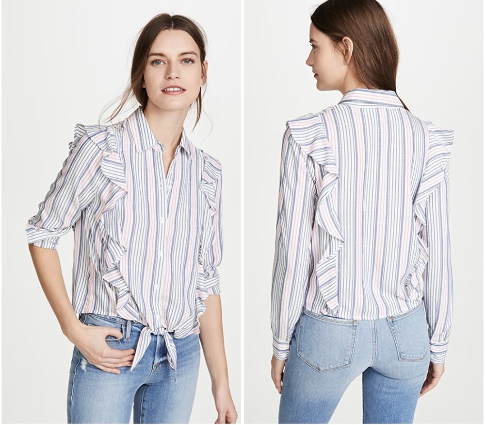 JACK BY BBDAKOTA NWT Rider Ruffle Button Down Top // XS